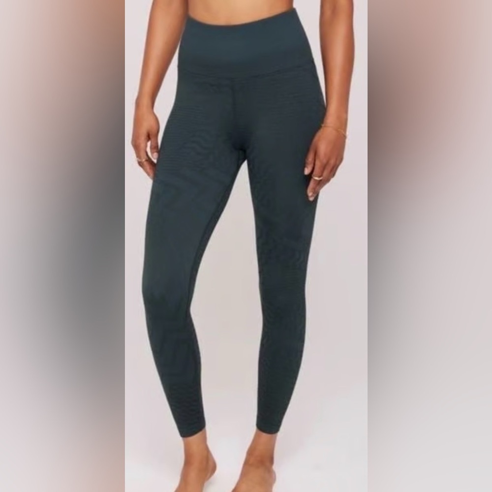 Spiritual Gangster Matte Shine Jacquard Leggings dark teal XS/S NWT